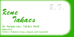 rene takacs business card