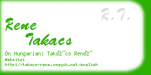rene takacs business card